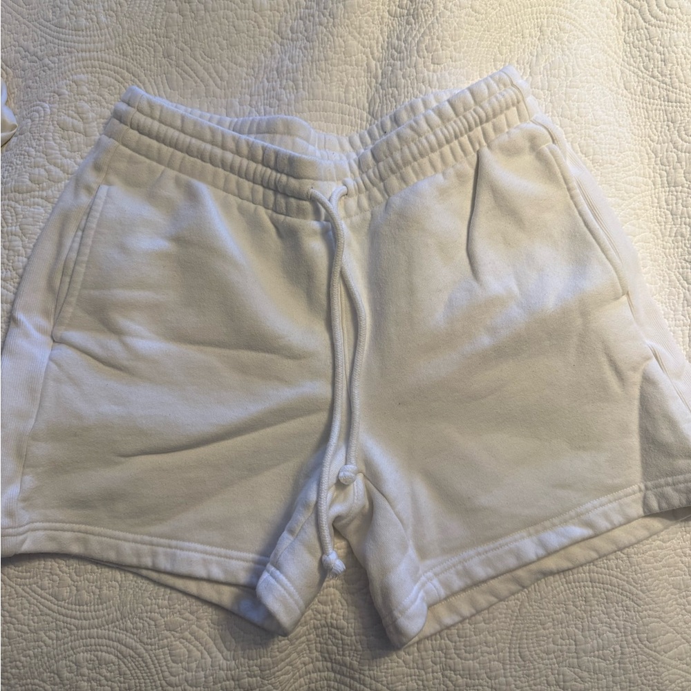 TNA White Athletic Shorts Elastic Waistband